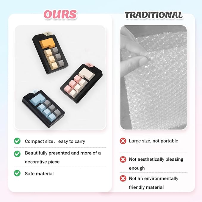 Keyboard Fidget Clicker Toy for Adults, Fidget Keyboards Sensory Fun Toys for Anxiety Decompression, Gift Christmas Ideal for Lover (Black Blue)