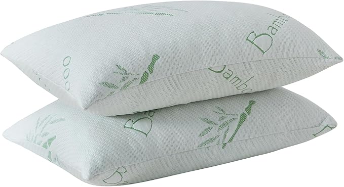 King Size Memory Foam Pillows Set of 2, Bed Pillow for Sleeping, Firm Pillow Gel for Neck Support, Hotel Quality Bed Rest Pillow with Cooling Zippered Breathable Cover King 2 Pack