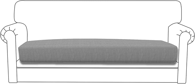 Easy-Going Stretch Cushion Cover Sofa Cushion Furniture Protector Sofa Seat Sofa slipcover Sofa Cover Soft Flexibility with Elastic Bottom(Oversized Sofa Cushion, Light Gray)