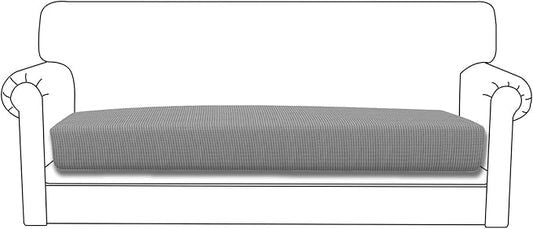 Easy-Going Stretch Cushion Cover Sofa Cushion Furniture Protector Sofa Seat Sofa slipcover Sofa Cover Soft Flexibility with Elastic Bottom(Oversized Sofa Cushion, Light Gray)