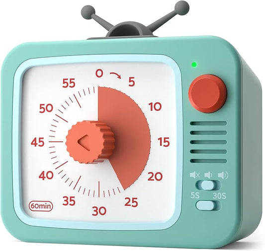 LIORQUE Visual Timer for Kids, 60-Minute Countdown Timers for Classroom Office Kitchen with Silent Operation, Kids Timer for Teaching with Cute Design