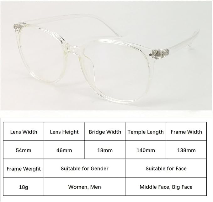 Reading Glasses Anti Blue Light Blocking Reader Oversized Frame for Women Men for Mid Big Face Anti Eyestains