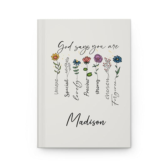 Personalized Prayer Journal for Woman or Man, Custom A5 Hardcover Notebook with Name, Religious Christian Gifts, Gratitude Journal, Devotionals for women, Bible Study Notebooks for Note Taking