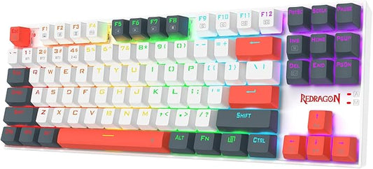 Redragon Wireless Gaming Keyboard, BT/2.4Ghz Tri-Mode Mechanical Keyboard with Aluminum Pannel, Hot-Swap Red Switch, Programmable 87 Keys TKL, LED Rainbow Backlit - K552WLR-KRS(Neo Nocturne)
