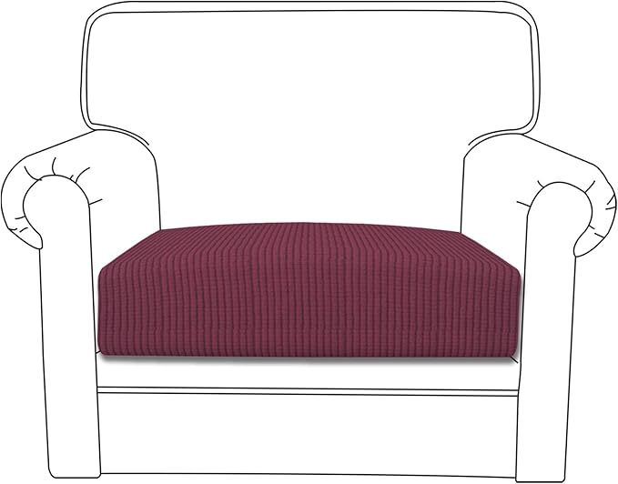 Easy-Going Stretch Chair Cushion Cover Sofa Cushion Furniture Protector Sofa Seat Sofa Slipcover Sofa Cover Soft Flexibility with Elastic Bottom(Chair Cushion, ASH Rose), Small