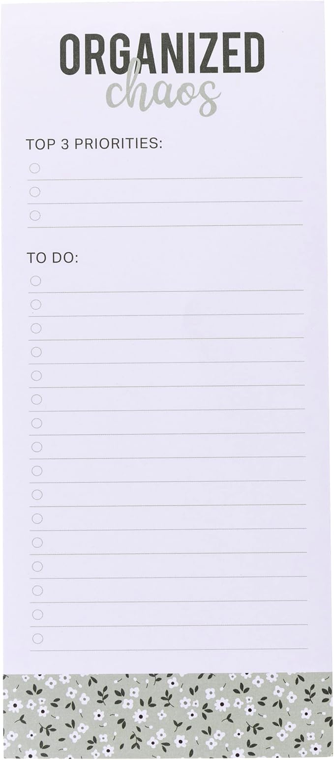 Graphique Organized Chaos Magnetic Notepad | 100 Tear-Away Sheets | Grocery, Shopping, To-Do List | Magnetic Writing Pad for Fridge, Kitchen, Office | Lined Paper | Great Gift | 4” x 9.25”