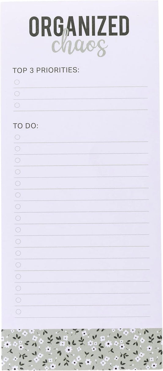 Graphique Organized Chaos Magnetic Notepad | 100 Tear-Away Sheets | Grocery, Shopping, To-Do List | Magnetic Writing Pad for Fridge, Kitchen, Office | Lined Paper | Great Gift | 4” x 9.25”