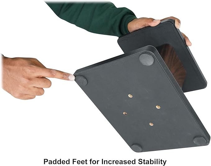 Rockville RHT8D Desktop Speaker Stands, Dark Wood, 66 lbs Capacity, Vibration Isolation Pads, Sturdy MDF Build, Sleek Design, for Bookshelf Speakers and Studio Monitors