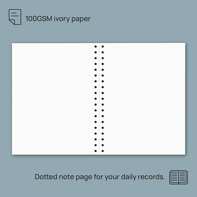 POPRUN Monthly Planner 2026-2027 Spiral Hardcover (8'' x 10''), 18 Months Calendar (Jan.2026-Jun.2027) - 2 Pages per Month with Dotted Note Pages, Sunday Start, Laminated Tab - Midnight Green