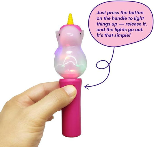 Cool Things Mini Light Up Spinner Toy Wand for Kids - Spinning Lights & Colors - Fun Gift, Summer Toys, Party Entertainment, Autism Sensory Rooms, Classroom Prizes (3 Pack- Safari Friends)