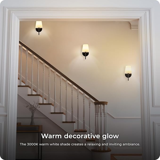 GLOBE Electric 65000132 Rechargeable Battery Wall Sconce, Integrated LED, Matte Black Finish, White Fabric Shade, 3-Step Touch Dimming, Timer, USB-C Charging, Wireless Modern Lighting