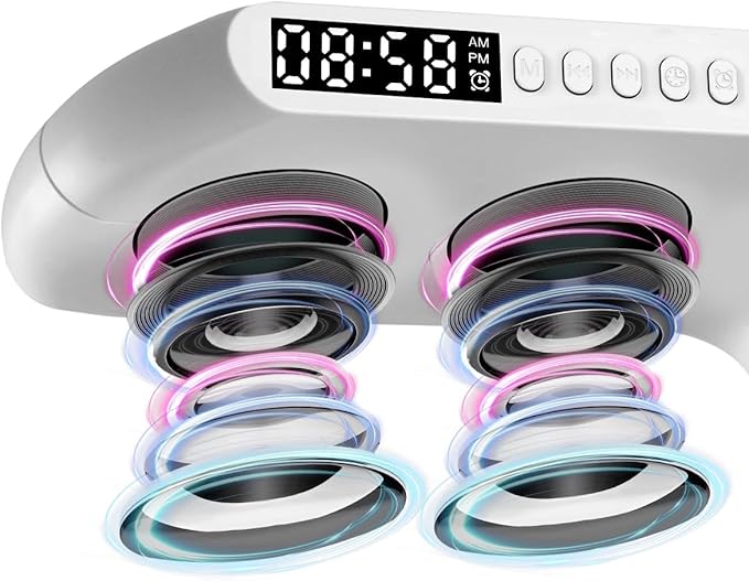 Alarm Clock Radio Bluetooth Speaker Smart Alarm Clocks Wireless Fast Charger Desck Sound Machine Wake Up Light Night for Bedrooms Dorm Kids Adults Desk Table Lamp Gift