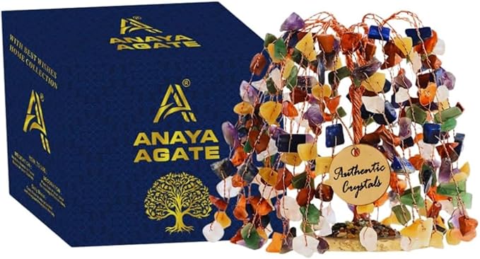 7 Chakra Crystal Tree of Life Handmade Gemstone Bonsai for Home Office Desk Decor, Feng Shui Money Tree for Healing, Protection, Wealth, Luck, Positive Energy, Spiritual Gifts for Women Mom