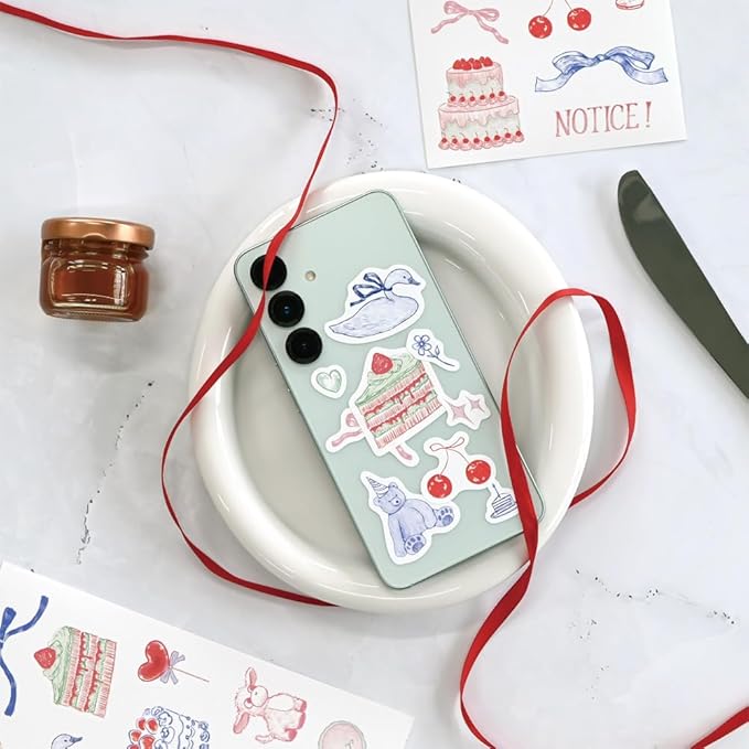 Monolike Dear Sweet Theme Sticker 6P Set - Aesthetic Removable Stickers for Journaling, Scrapbooking, Multicolor, Size: 4.33 x 5.51 inches