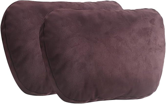 2PCS Car Pillow for Car Neck Pillow for Driving Seat Lumbar Support Soft Cushion with Extra Filling Accessories Back Support for Travel Nap and Trips Sleeping (Coffee, Head)