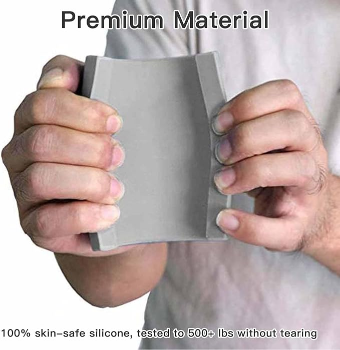 Thick Dumbbell & Barbell Grips for Weightlifting - High-Density Silicone Rubber, Non-Slip Gym Grips for Muscle Growth, Hand Stress Relief, Arm Blaster Adapter (1 Pair)