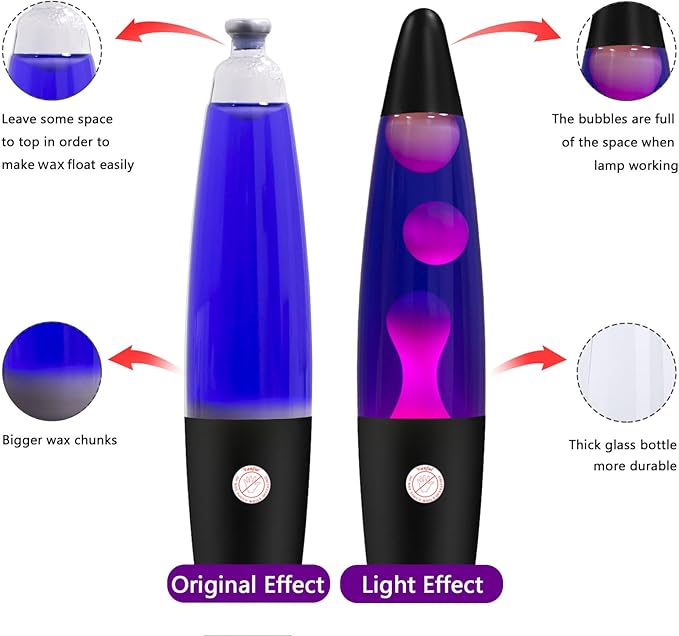 Purple Liquid Motion Lamp for Adults and Kids Magma Motion Lamps with White Wax Flows for Home Christmas Thanksgiving Day Decoration Cool Nightlight Lamp with Black Base
