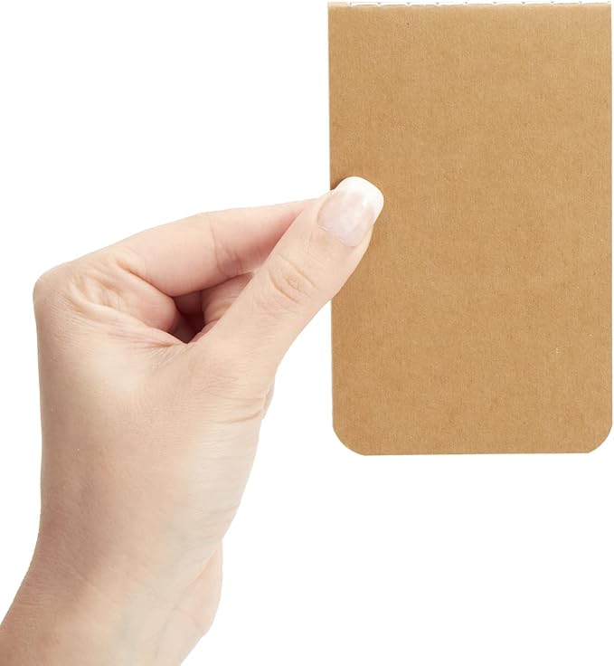 Paper Junkie Pocket Notebook - 12-Pack, 2.7 x 4.5 In, Brown Kraft Cover - Composition Book for School & Office - Travel Journal with Top-Sewn Flat-Lay Binding
