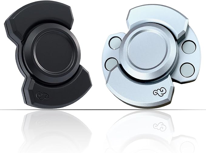 Metal Fidget Toys Adults,3 Play Model (Fidget Spinner,Fidget Clicker,Fidget Slider),Ultra-Silent,High-Speed Rotation,Compact Stress Relief Toy for Adult(2 Pcs)