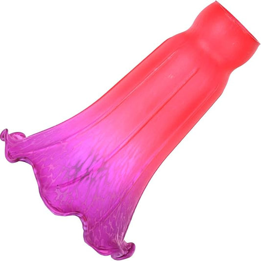 Bieye LS66 Lily Flower Blown Glass Lampshade (Red Purple, Opening I.D. 1.26" x O.D. 1.5")