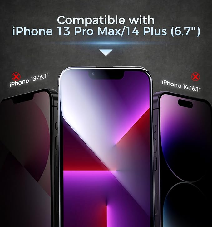 MAGIC JOHN 3rd Gen Upgraded for iPhone 13ProMax/14Plus Screen Protector 6.7 Inch,HD Clear,Shatterproof Tempered Film,Auto Dust-Elimination,Bubble Free,Easy Installation,2 Pack