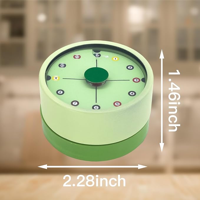 Kitchen Timer for Cooking, 2 PCS 60 Minute Visual Timer with Magnetic Base Mechanical Desk Timer for Home Kitchen Cooking Classroom Study Office Desk Use(Green)