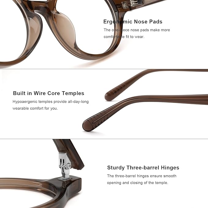 Acetate Reading Glasses for Women Men Eyeglasses Blue Light Readers for Women/Men, Computer Eye Glasses, Cheaters