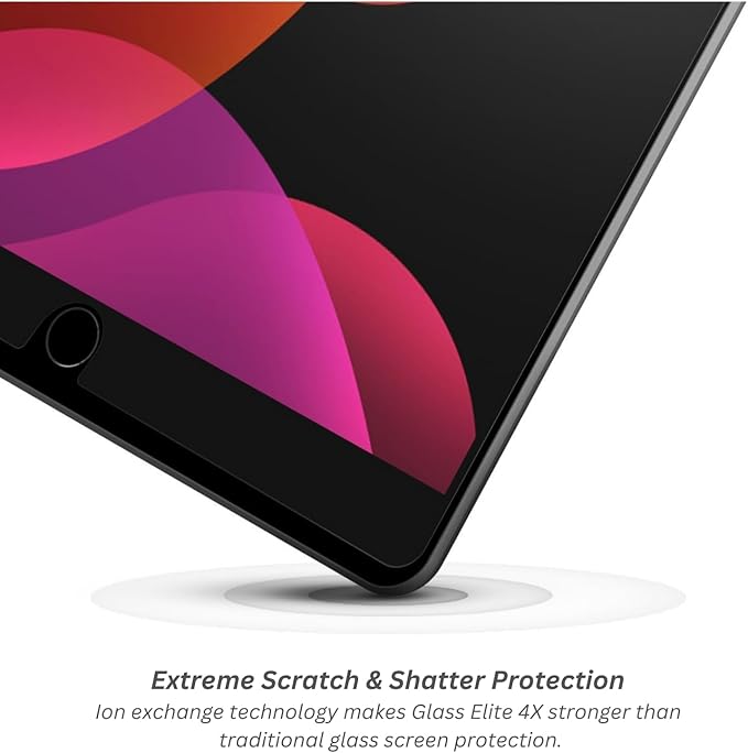 ZAGG InvisibleShield Glass iPad 10.2 Inch Screen Protector 9th Generation (Fits 8th/7th Gen) - 3X Stronger Scratch Protection, scratch protection, Anti-Fingerprint, Easy to Install