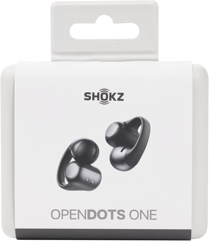 SHOKZ OpenDots ONE - Open-Ear Headphones - Wireless Bluetooth Earbuds with Microphone - Secure, Lightweight, Clip-On Fit - Premium Dolby Audio - Water Resistant - Fast Charging - Up to 40 hrs Playtime