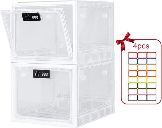 Lalifebuss Combination Lock Boxes for Personal Items, Lockable Storage Box for Office Locker/School/Medicine/Snacks/Phone Jail/Electronic/Home (2 Pack/Black)