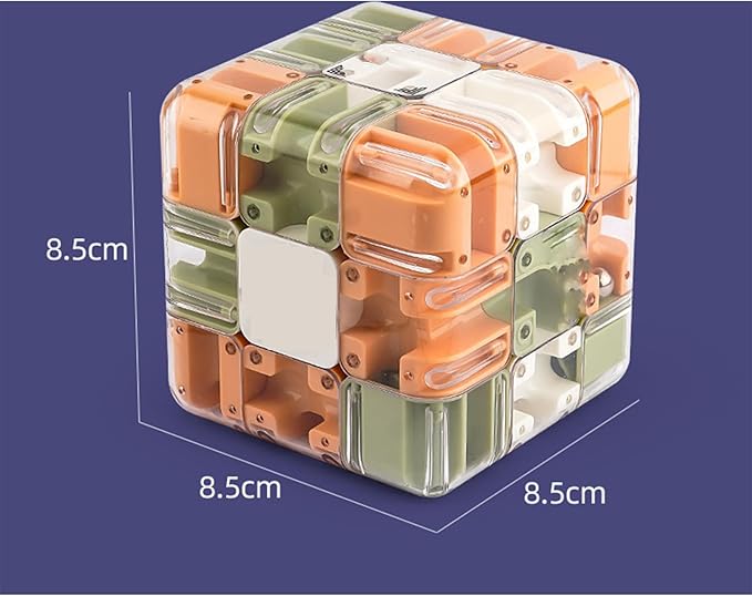 Large Labyrinth 3D Puz-zle Cube, Spatial Awareness Brain Training Toy for Stress Relief & Logic Development, Mind Teaser Challenge Game, Spatial Logic Puzzle for Kids and Adults (Orange)