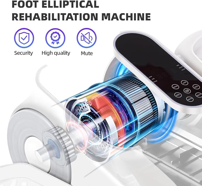 Under Desk Elliptic Leg Exercise Machine, 12 Speed Adjustment, Forward and Backward Movement, Suitable for Elderly Leg Exercise Oval Machine Seniors Oval Foot Pedal Machine