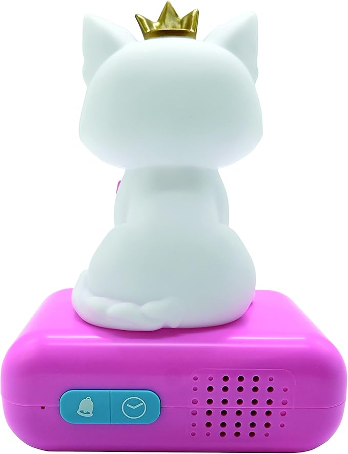 LEXiBOOK - Kitten Digital Alarm Clock for Kids with Night Light Snooze, Childrens Clock, Luminous Cat, White and Pink Colours - RL800KT