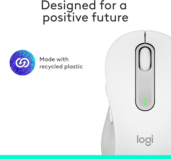 Logitech Wireless Mouse Signature M650 L Full Size - Large Hands, 2-Year Battery, Silent Clicks, Customizable Buttons, Bluetooth, PC/Mac/Chromebook - Off White, Right-Handed, Large