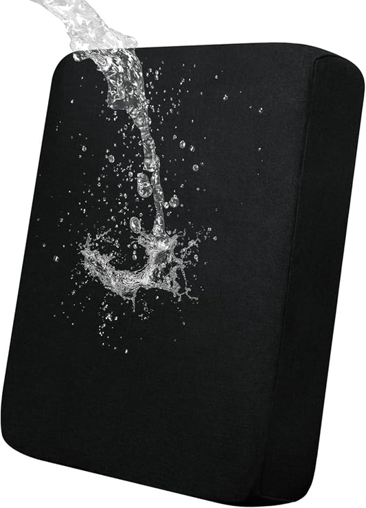 Easy-Going 100% Waterproof Chair Sofa Seat Cushion Slipcovers Couch Cushion Cover Stretch Furniture Protector for Kids, Pets (Chair Cushion, Black)