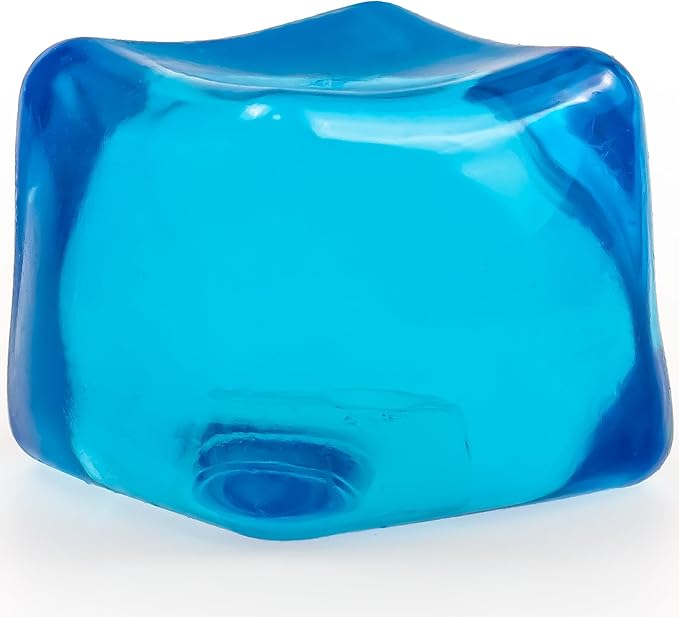 Sensory Stress Cube – High-Density Gel-Filled Ice Cube Squishy Fidget Toy for Anxiety Relief, Slow Rising, ADHD & Focus Aid, for Kids & Adults – 2.1", 1Pc, Blue