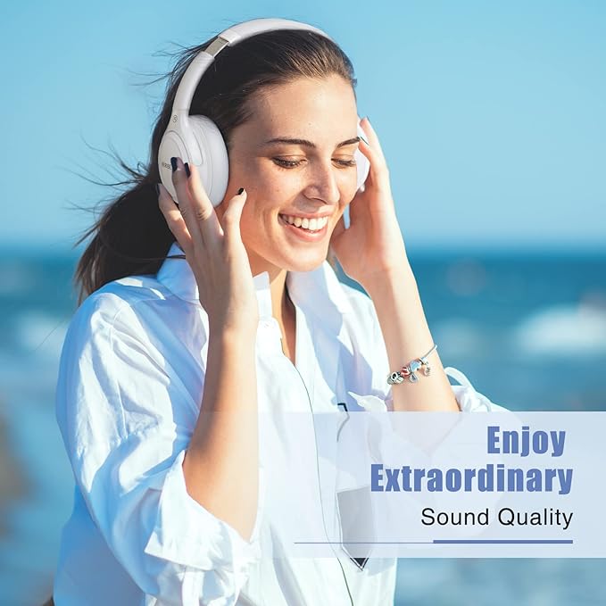 BERIBES Bluetooth Headphones Over Ear, 65H Playtime and 6 EQ Music Modes Wireless Headphones with Microphone, HiFi Stereo Foldable Lightweight Headsets, Deep Bass for Home Office Cellphone PC Ect.