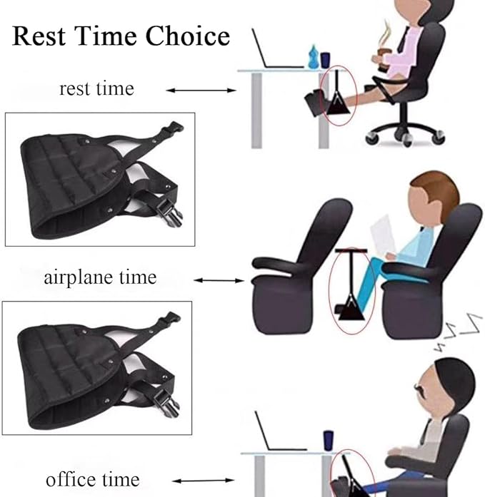 2 Pack Air Travel Foot Hammock, Footrest Hammock with Soft Sponge,Portable Air Travel Necessities, Foot Rest for Traveling,Camping,Hiking