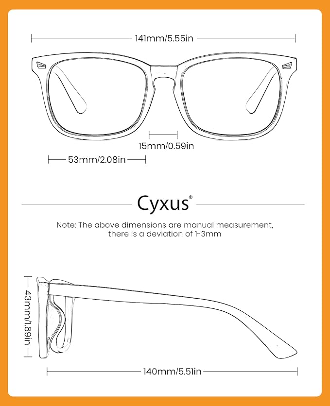 Cyxus Blue Light Glasses for Men Women Reduce Eye Strain UV Blocking for Computer Screen 8082