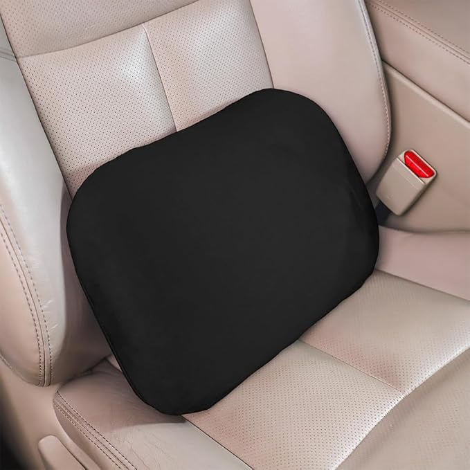 Emulsion Lumbar Support Pillow for Car Driving Seat Relax Soft Lower Back Support Home Office Chair Cushion Desk Accessories Waist Pain Relief Black