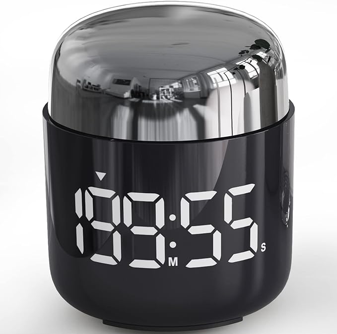 Digital Kitchen Timer,Countdown Countup Timer with Large LED Display Volume Adjustment,Timer for Cooking, Classroom Time for Kids and Teachers. (Silver)