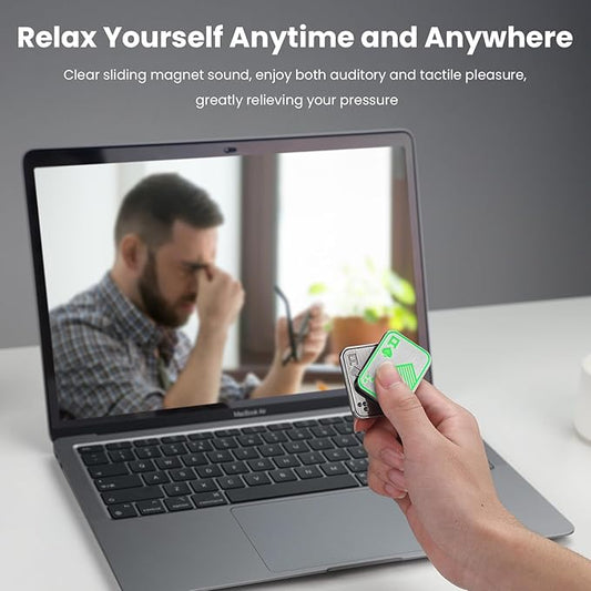 Metal Fidget Toys, Glowing Magnetic Fidget Slider for Adults, EDC Glowing Poker Push Card ,Relieve Stress ADHD & Anxiety, Cool Gadget Office Desk Toy, Gift for Man Father Friends Boyfriend