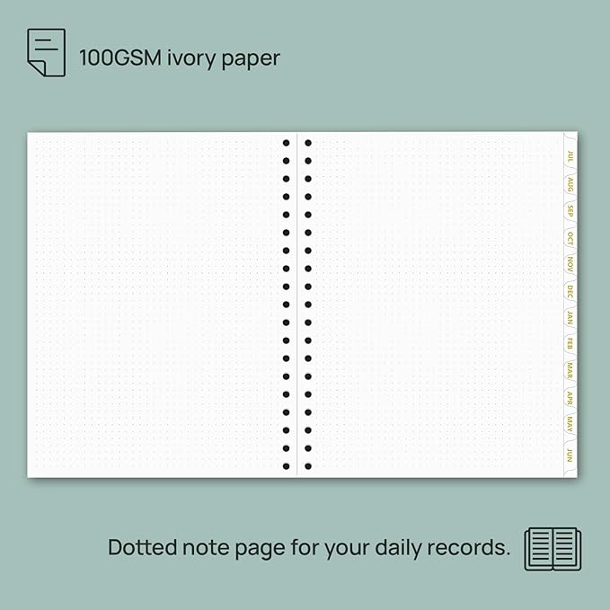 POPRUN Monthly Planner 2025-2026 Spiral Hardcover (8'' x 10''), 18 Months Calendar (Jul.2025 - Dec.2026)- 2 Pages per Month with Dotted Note Pages, Sunday Start, Laminated Tab - Orange