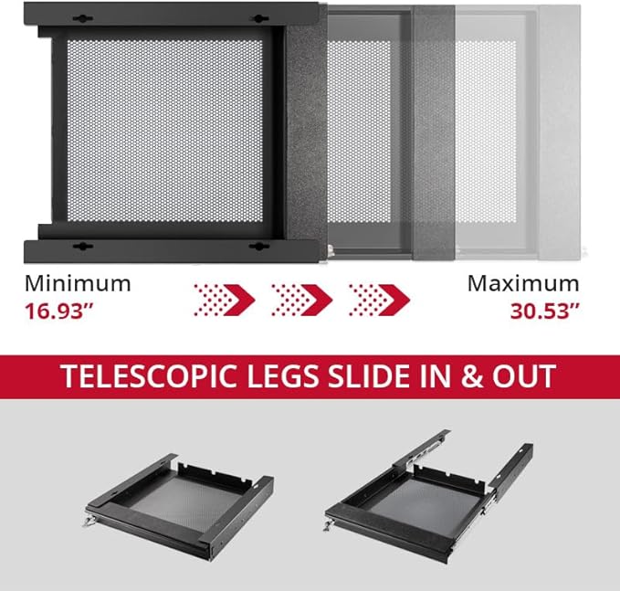 Penn Elcom Under Desk Laptop Drawer, Lockable, for 14” Laptops - Premium Sliding Security Drawers - Model EX-6101B