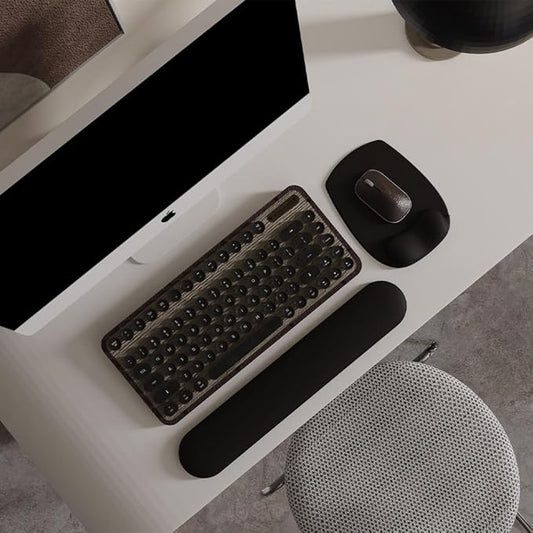 ErgoFlow Gel Wrist Rest Mouse Pad - Ergonomic Cushion for Desk, Cute Aesthetic Computer Decor for Women; Small Mousepad Mat & Laptop Pads - Office, Home Support & Ergo Accessories Supplies (00black)