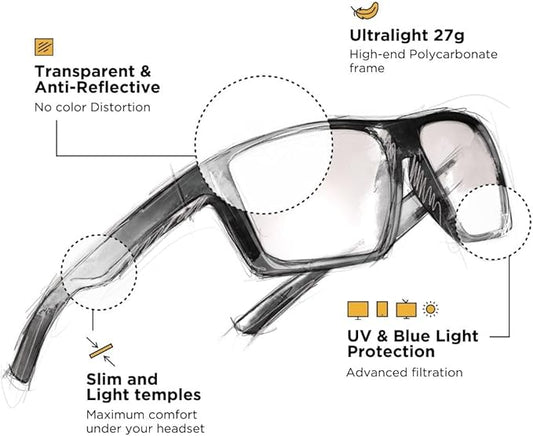 Horus X - Gaming Glasses | Blue Light Blocking Computer Screen Glasses | Anti Fatigue & Eyestrain for Men and Women