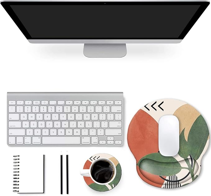 ToLuLu Mouse Pad Wrist Rest Support Gel, Ergonomic Mouse Pads with Non Slip PU Base, Mouse Wrist Rest Pad for Laptop Computer Home Office Working Gaming Pain Relief, Modern Abstract