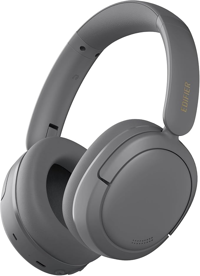 Edifier W800BT SE Wireless Over-Ear Bluetooth 5.4 Headphones - AI Call Noise Cancellation - 45H Playtime - Fast Charging - Dual Device- Game Mode - Foldable - Gray