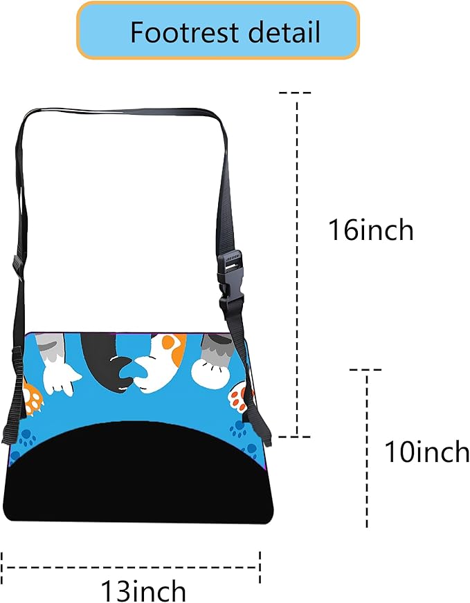 Airplane Footrest Adjustable Feet Rest for Plane Easy to Use Foot Hammock Airplane Travel Essentials Portable Light Leg Hammock for Plane Travel Accessories for Adult (Cat Paw, 4 Pack)