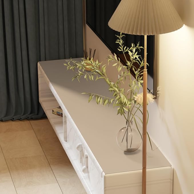 Vanity Top Protector - Can Be Used On Both Sides Waterproof and Easy to Clean Good Flatness Used for Dresser Table(Light Brown+Gray 10x44)